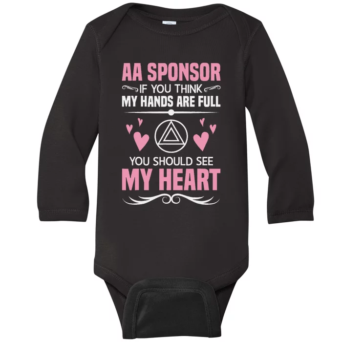 Alcoholics Anonymous Aa Sobriety Recovery Aa Na Sponsor Baby Long Sleeve Bodysuit