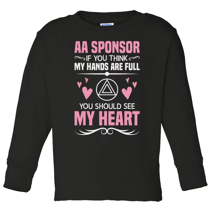 Alcoholics Anonymous Aa Sobriety Recovery Aa Na Sponsor Toddler Long Sleeve Shirt