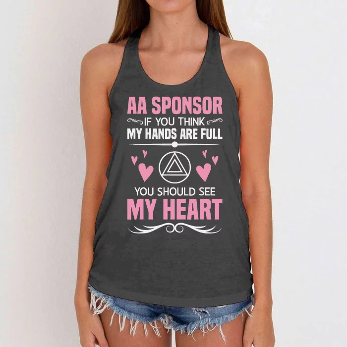 Alcoholics Anonymous Aa Sobriety Recovery Aa Na Sponsor Women's Knotted Racerback Tank