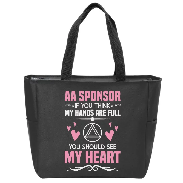 Alcoholics Anonymous Aa Sobriety Recovery Aa Na Sponsor Zip Tote Bag