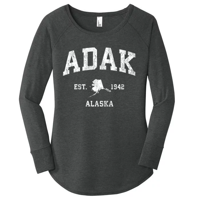 Adak Alaska Ak Vintage Athletic Sports Design Women's Perfect Tri Tunic Long Sleeve Shirt