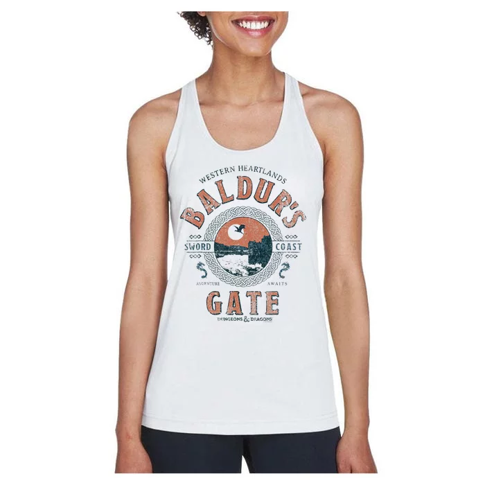 Adventure Awaits At Baldurs Gate Women's Racerback Tank