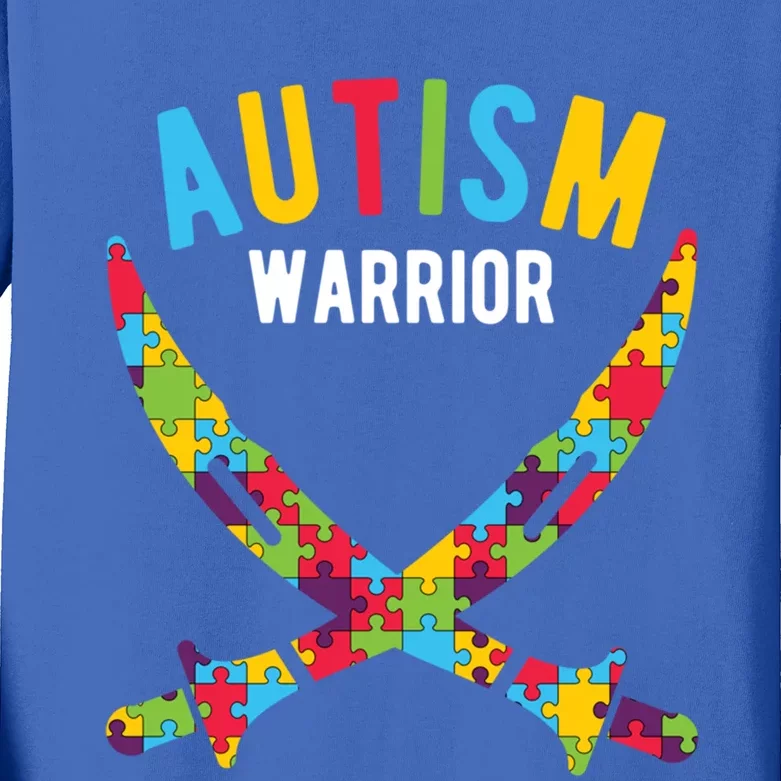 Autism Awareness Autism Warrior Gift Kids Long Sleeve Shirt