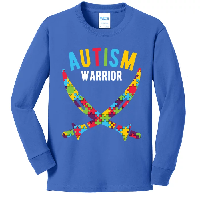 Autism Awareness Autism Warrior Gift Kids Long Sleeve Shirt