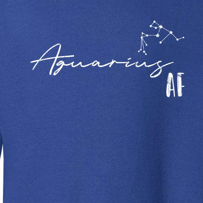 Aquarius Af And Funny Zodiac Sign Gift Cool Gift Toddler Sweatshirt