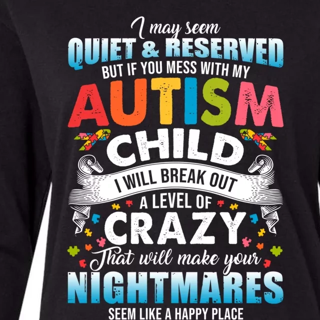 Autistic Autism Awareness Puzzle Pieces Proud Autism Mom Dad Cute Gift Womens Cotton Relaxed Long Sleeve T-Shirt