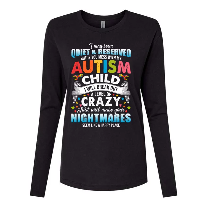 Autistic Autism Awareness Puzzle Pieces Proud Autism Mom Dad Cute Gift Womens Cotton Relaxed Long Sleeve T-Shirt