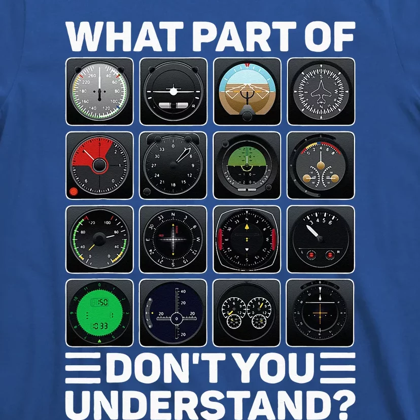 Airline Aircraft Airplane Pilot Tools Instruments Indicators T-Shirt