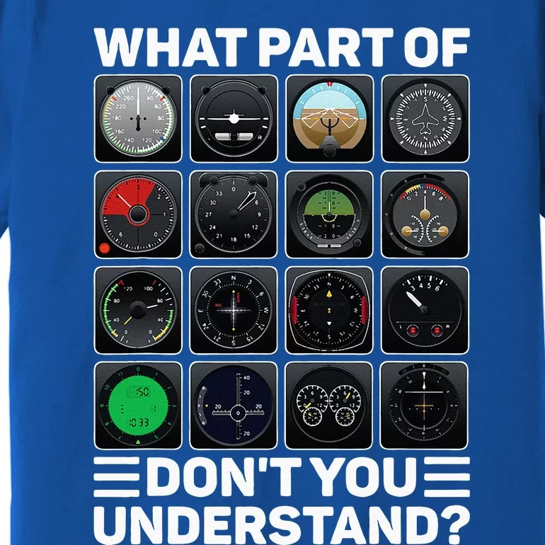 Airline Aircraft Airplane Pilot Tools Instruments Indicators Premium T-Shirt