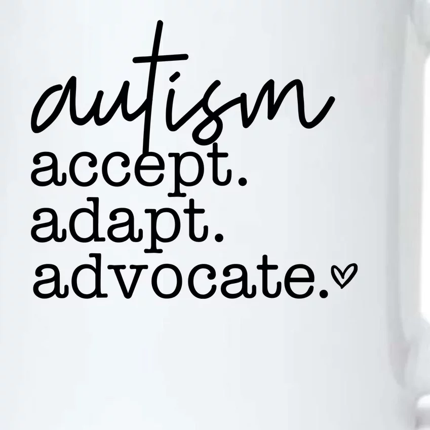 Autism Accept Adapt Advocate Black Color Changing Mug