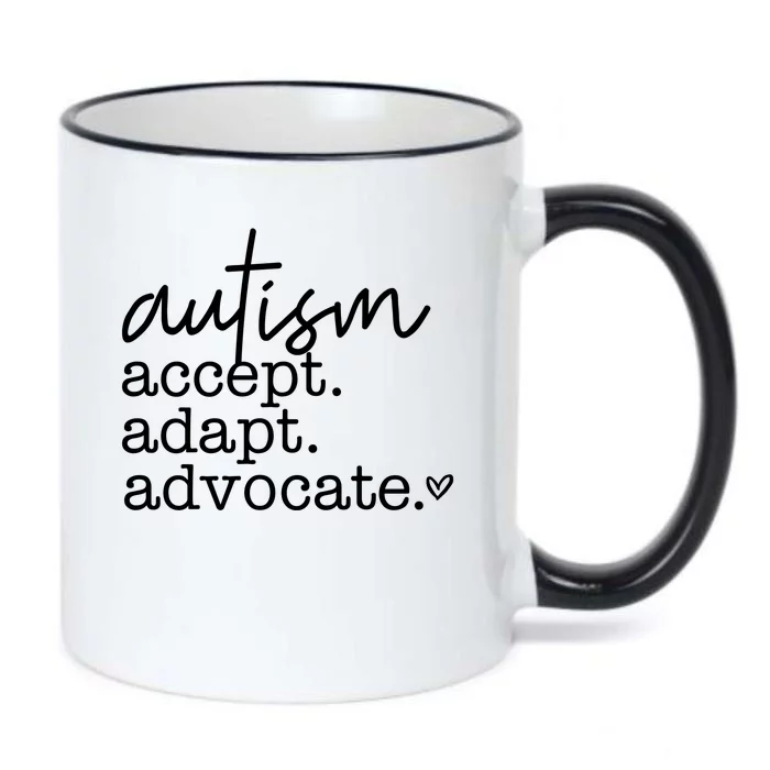 Autism Accept Adapt Advocate Black Color Changing Mug