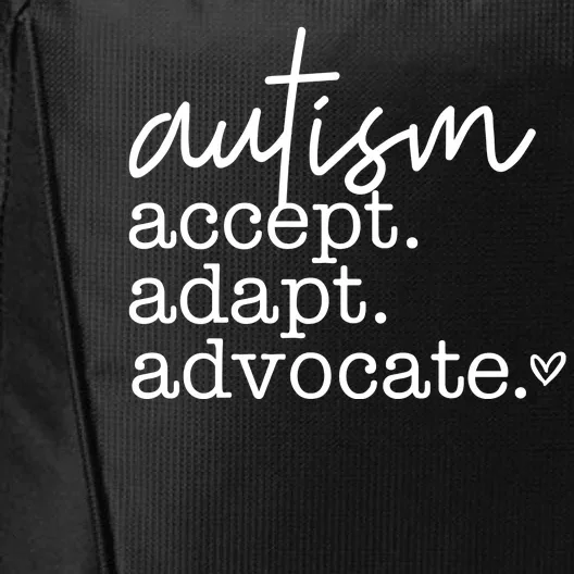 Autism Accept Adapt Advocate City Backpack