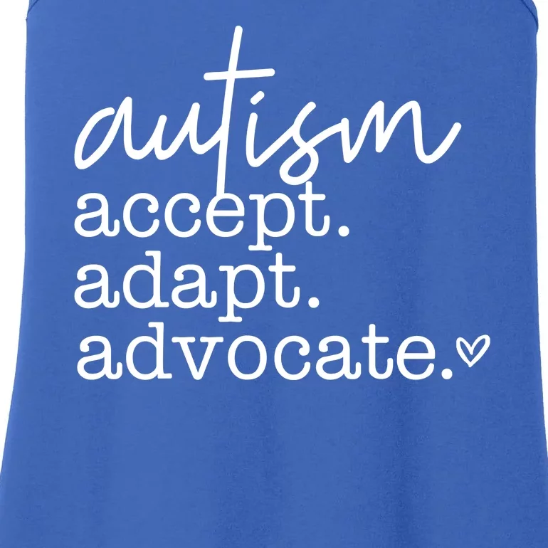 Autism Accept Adapt Advocate Ladies Essential Tank