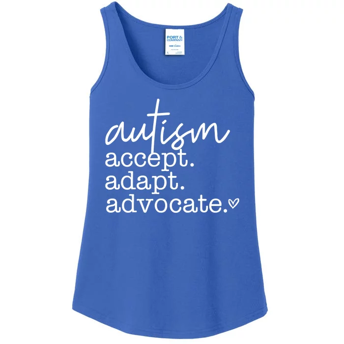 Autism Accept Adapt Advocate Ladies Essential Tank