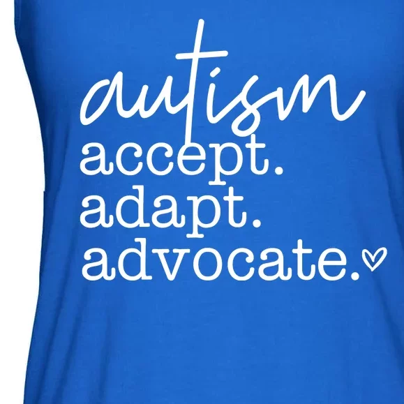 Autism Accept Adapt Advocate Ladies Essential Flowy Tank