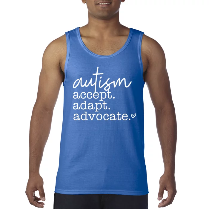 Autism Accept Adapt Advocate Tank Top