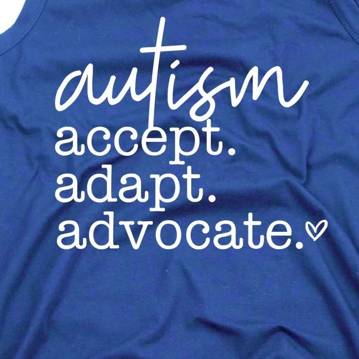 Autism Accept Adapt Advocate Tank Top