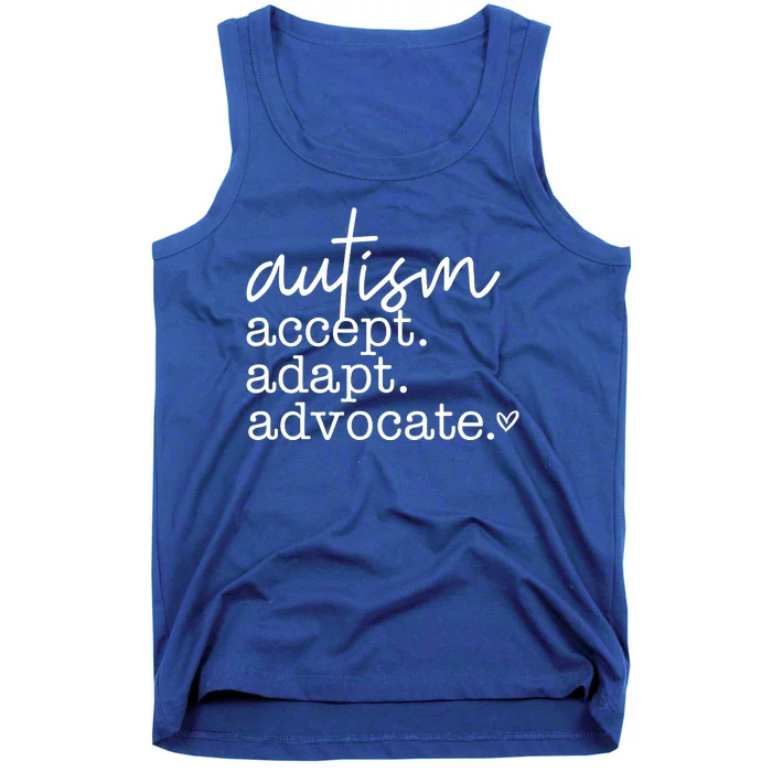 Autism Accept Adapt Advocate Tank Top