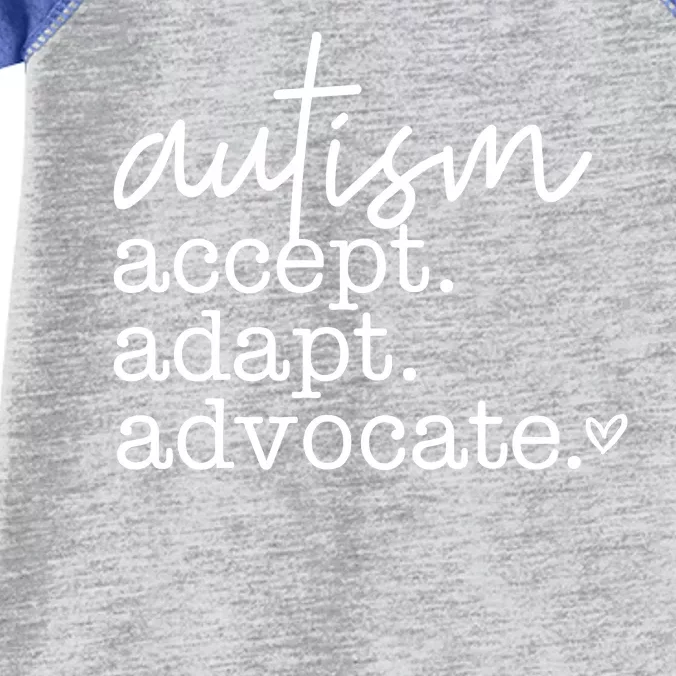 Autism Accept Adapt Advocate Infant Baby Jersey Bodysuit