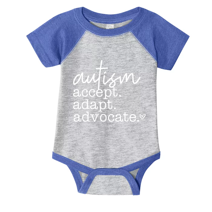 Autism Accept Adapt Advocate Infant Baby Jersey Bodysuit