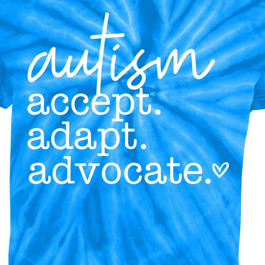 Autism Accept Adapt Advocate Kids Tie-Dye T-Shirt