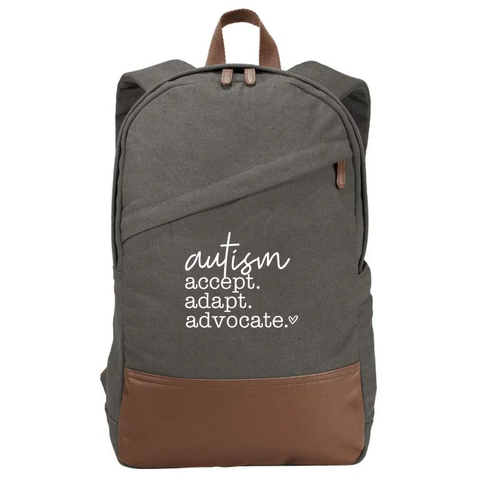 Autism Accept Adapt Advocate Cotton Canvas Backpack