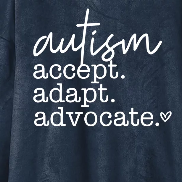 Autism Accept Adapt Advocate Hooded Wearable Blanket