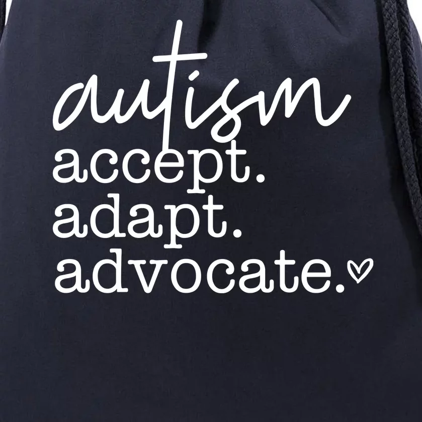 Autism Accept Adapt Advocate Drawstring Bag