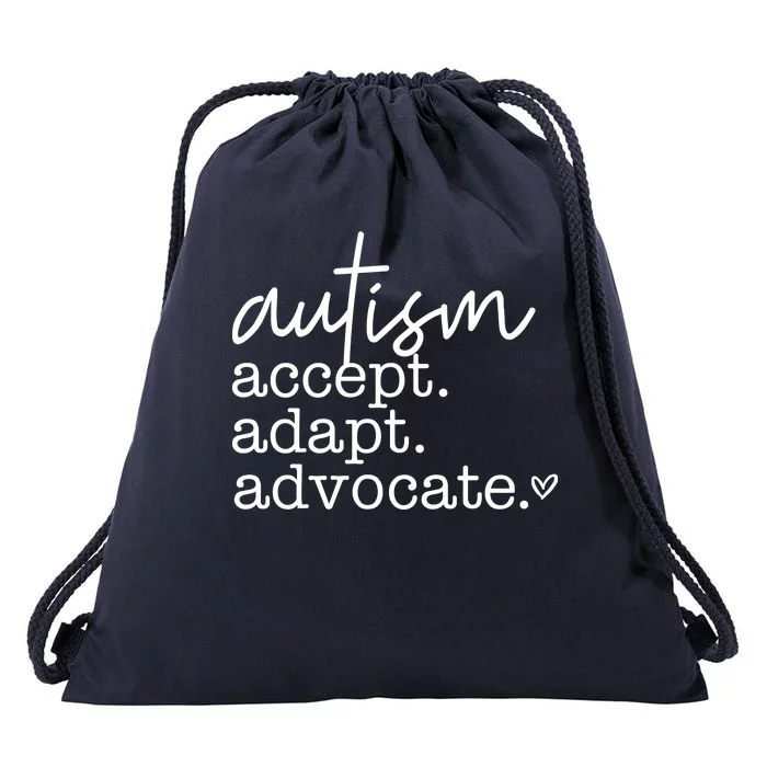 Autism Accept Adapt Advocate Drawstring Bag