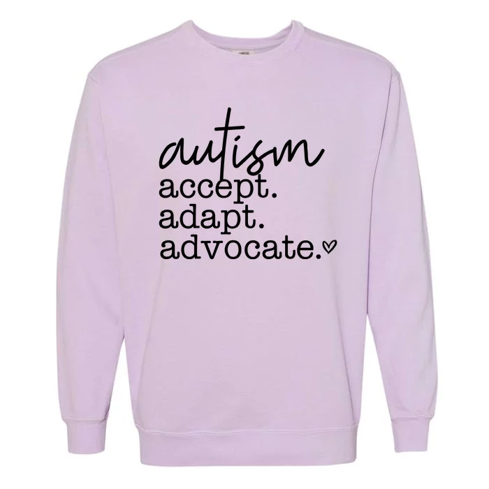 Autism Accept Adapt Advocate Garment-Dyed Sweatshirt