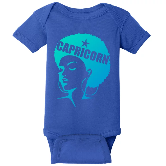 African American Afro Capricorn Zodiac Funny Gift Baby Bodysuit