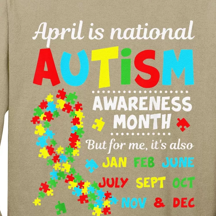 Autism Awareness April Is National Autism Awareness Month Tall Long Sleeve T-Shirt