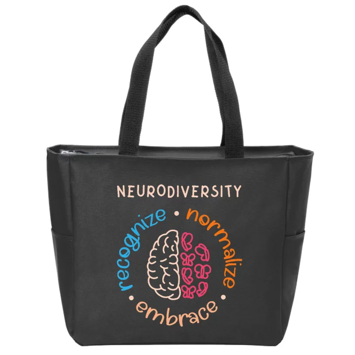 Autism Awareness Acceptance Neurodiversity Zip Tote Bag