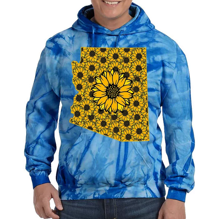 Arizona Az America Summer Sunflower Flower Floral Art Nature Meaningful Gift Tie Dye Hoodie