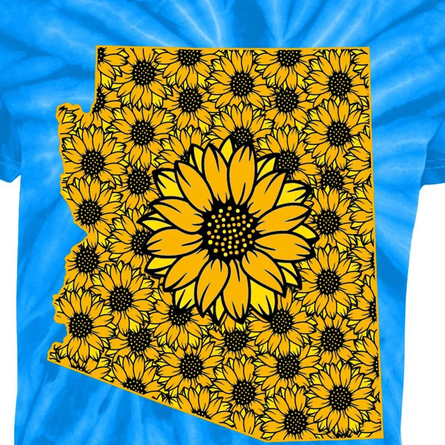 Arizona Az America Summer Sunflower Flower Floral Art Nature Meaningful Gift Kids Tie-Dye T-Shirt