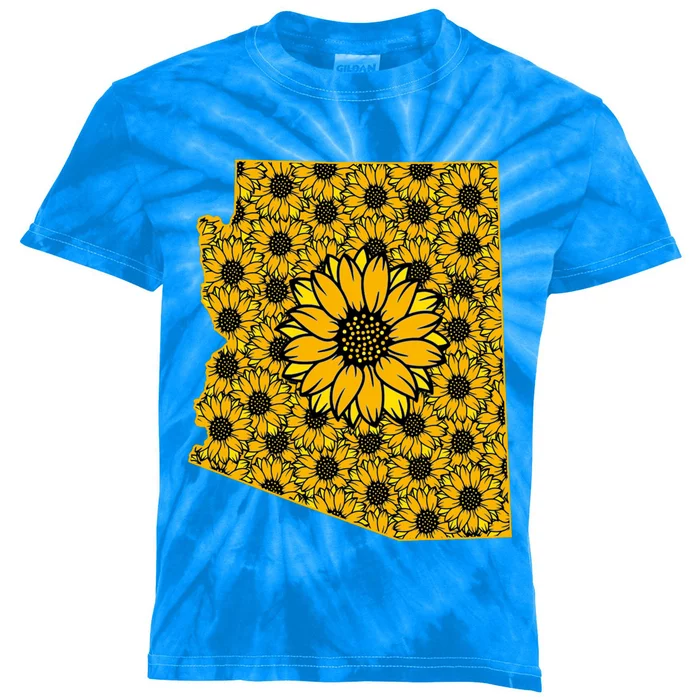 Arizona Az America Summer Sunflower Flower Floral Art Nature Meaningful Gift Kids Tie-Dye T-Shirt