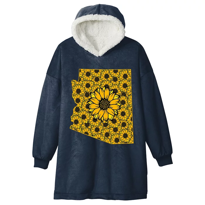 Arizona Az America Summer Sunflower Flower Floral Art Nature Meaningful Gift Hooded Wearable Blanket