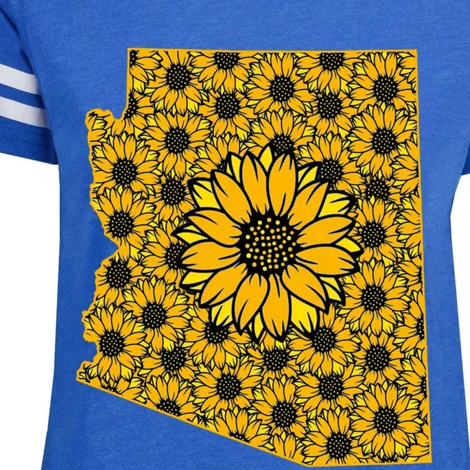 Arizona Az America Summer Sunflower Flower Floral Art Nature Meaningful Gift Enza Ladies Jersey Football T-Shirt