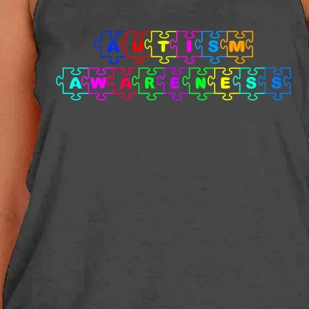 Autism Awareness Women's Knotted Racerback Tank