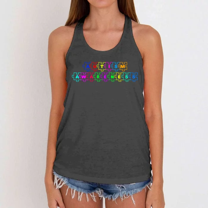 Autism Awareness Women's Knotted Racerback Tank