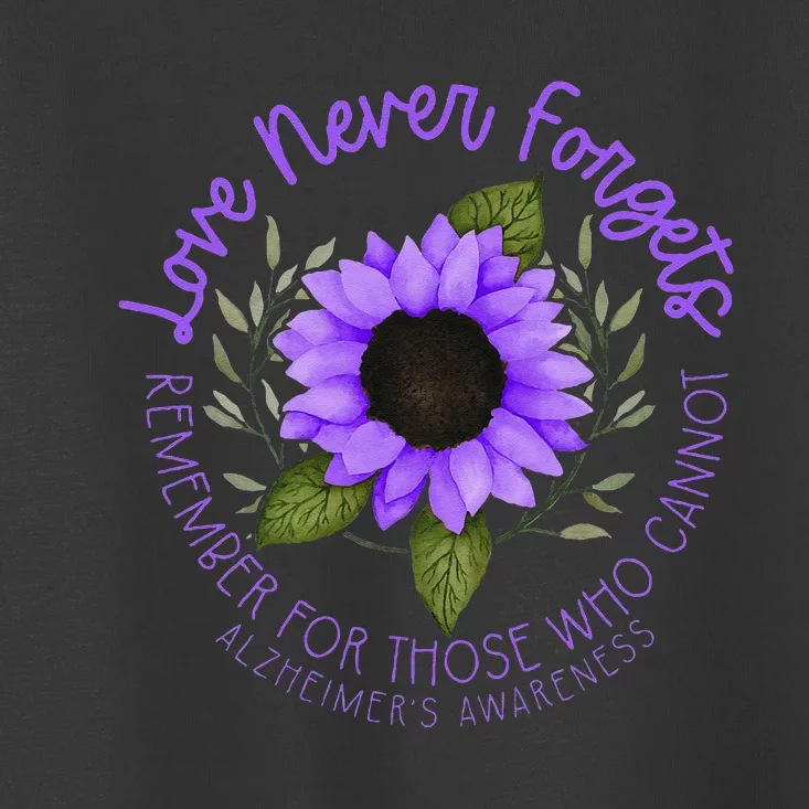 Alzheimer Awareness And Women Purple Sunflower Toddler T-Shirt