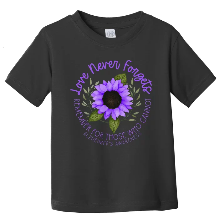 Alzheimer Awareness And Women Purple Sunflower Toddler T-Shirt