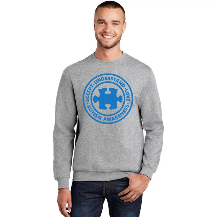 Autism Awareness Accept Understand Love Vintage Tall Sweatshirt