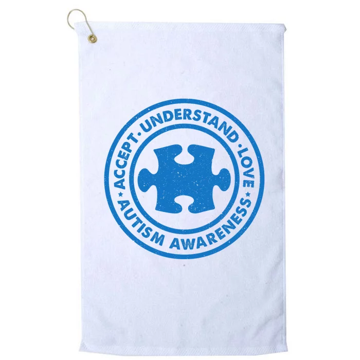 Autism Awareness Accept Understand Love Vintage Platinum Collection Golf Towel