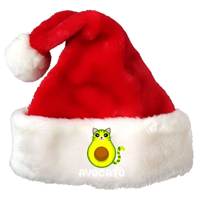 Avogato Avocado Avocato Funny Cat Lover, Cat Dad, Cat Mom Premium Christmas Santa Hat