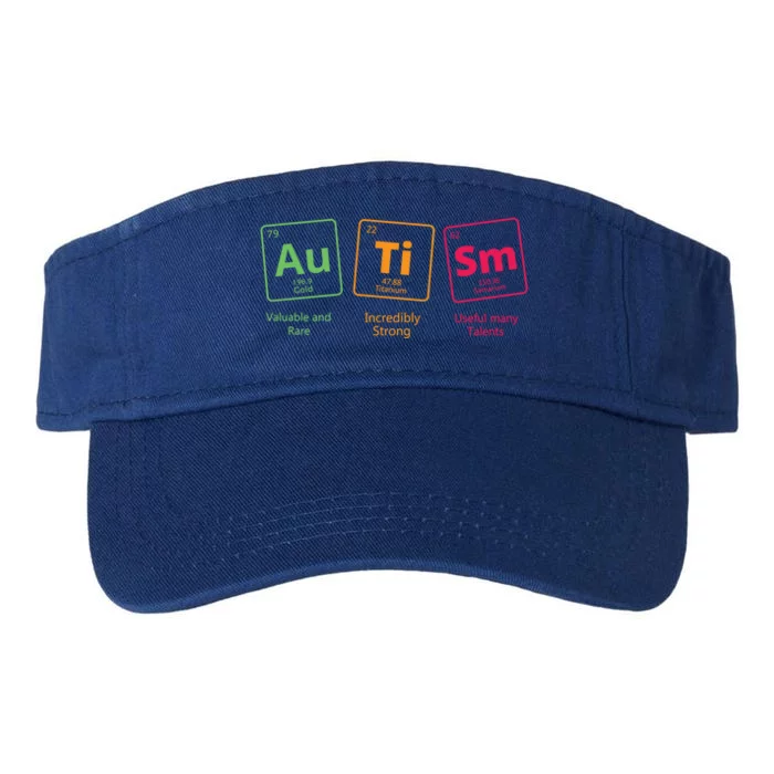 Awareness Autistic Autism Periodic Table Of Elets Gift Valucap Bio-Washed Visor