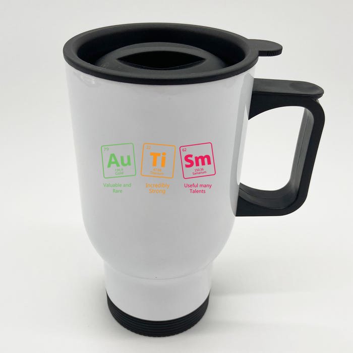 Awareness Autistic Autism Periodic Table Of Elets Gift Front & Back Stainless Steel Travel Mug