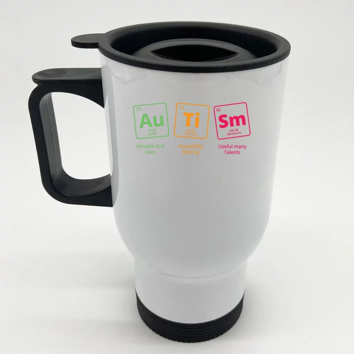 Awareness Autistic Autism Periodic Table Of Elets Gift Front & Back Stainless Steel Travel Mug