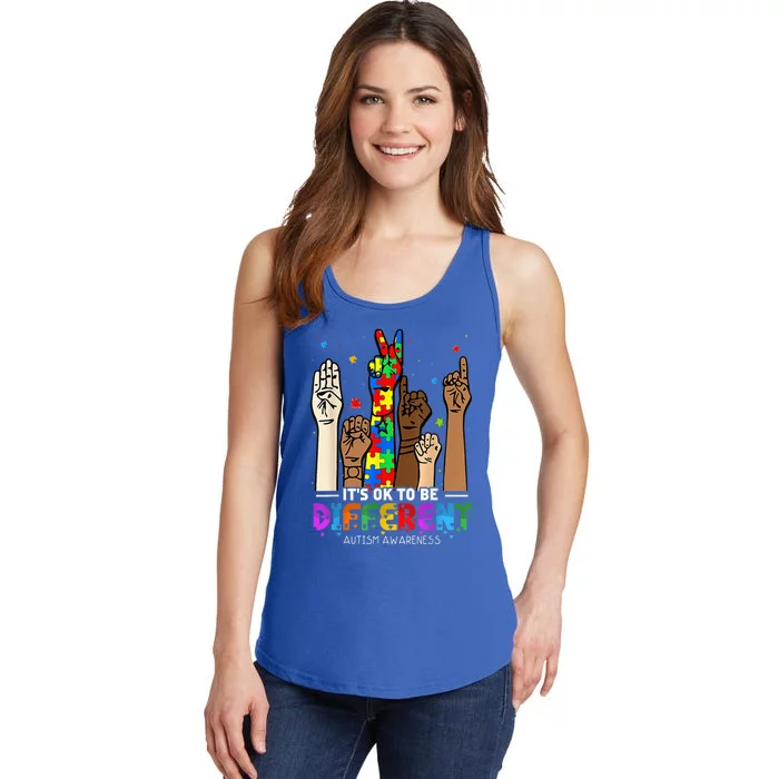 Autism Awareness Acceptance Wo Kid Its Ok To Be Different Ladies Essential Tank