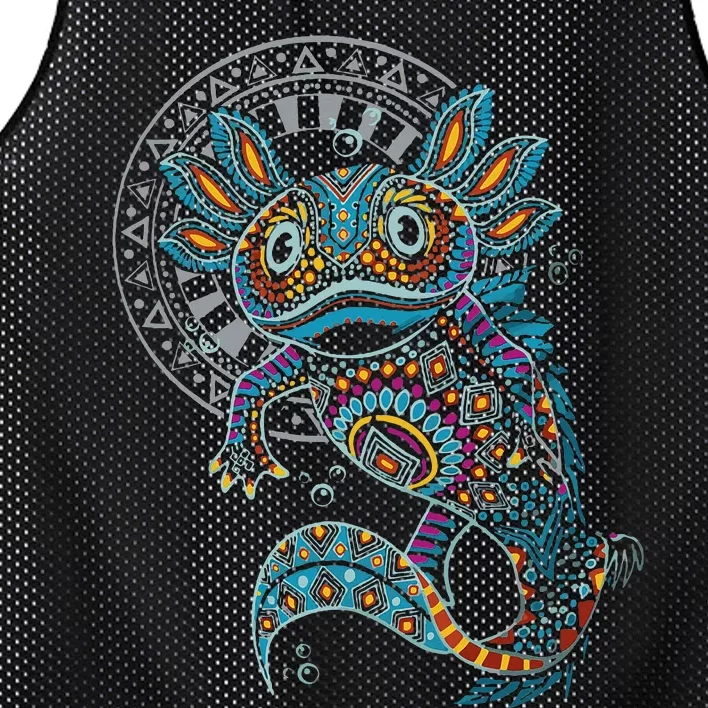 Axolotl Art Aztec Mexico Mexican Mesh Reversible Basketball Jersey Tank